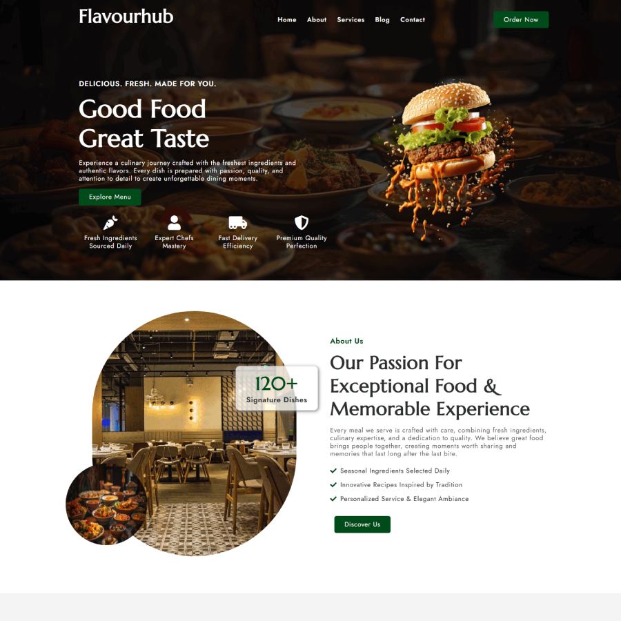 FlavourHub - szablon Restaurants